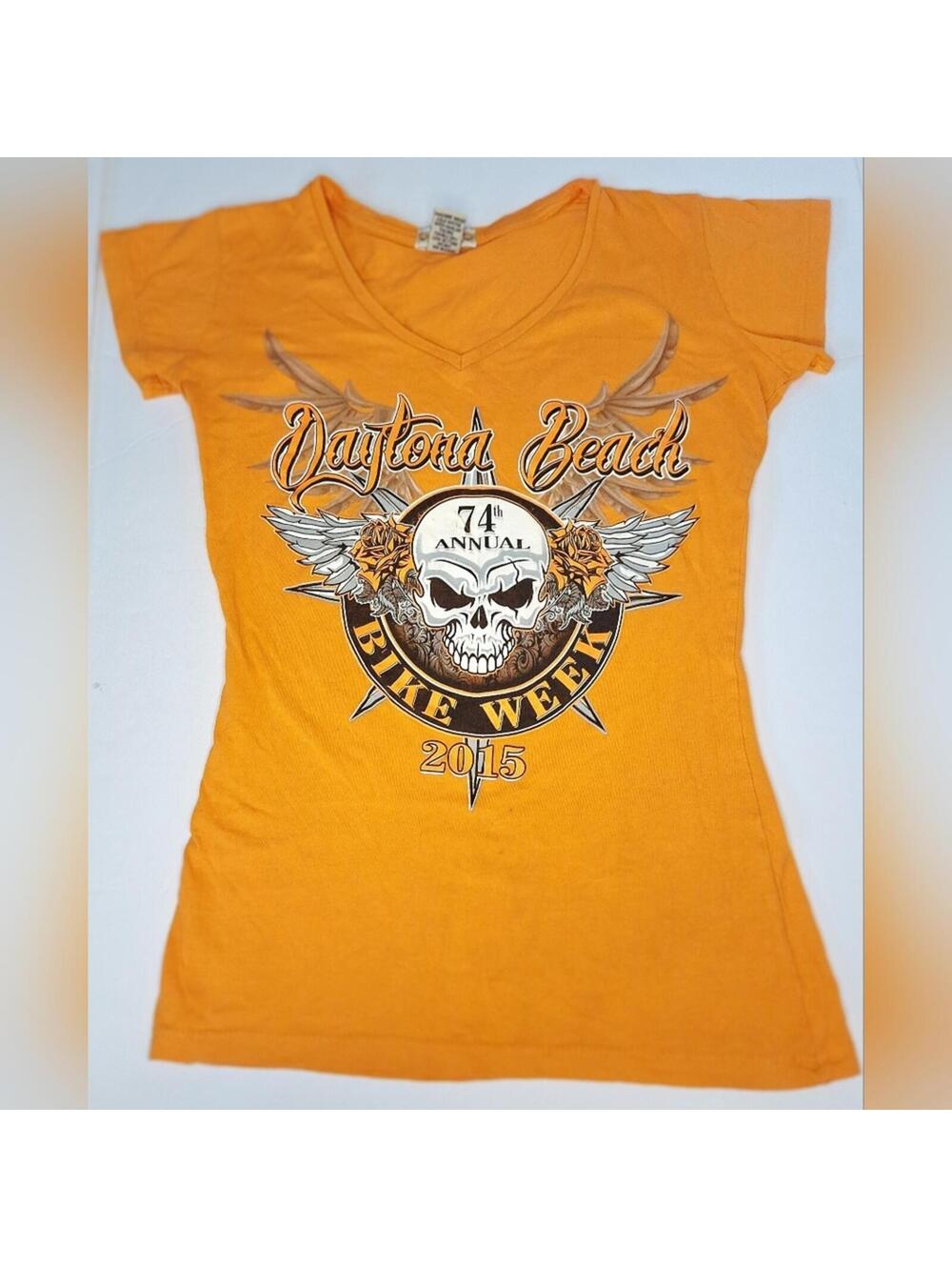 RARE 2015 Daytona Beach Bike Week Women's Tee - 74th Annual "Classy" Brand - S